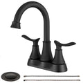 8" Black Stainless Steel Centerset Faucet on a white background