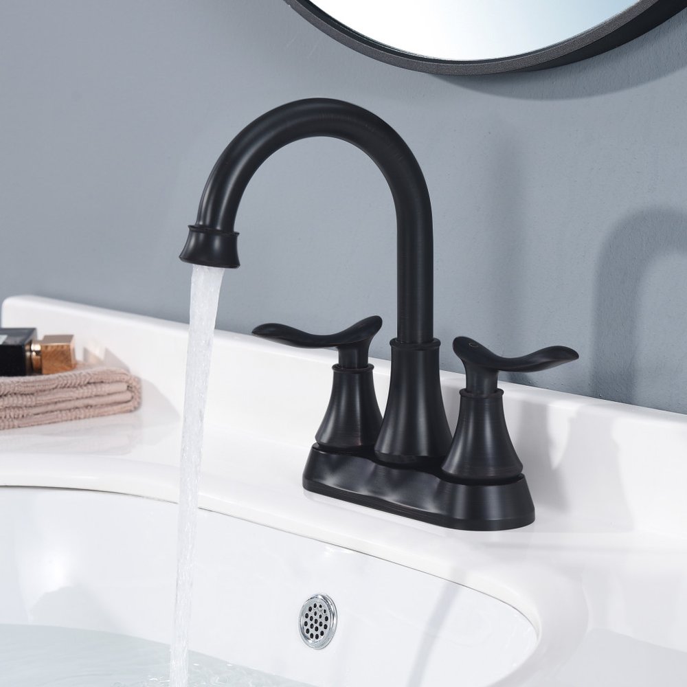 8" Black Stainless Steel Centerset Faucet