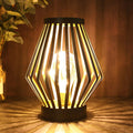 9" Black Metal Pierced Novelty Desk Lamp With Novelty Shade