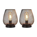 7" Brown Metal Pierced Novelty Desk Lamp With Novelty Shade