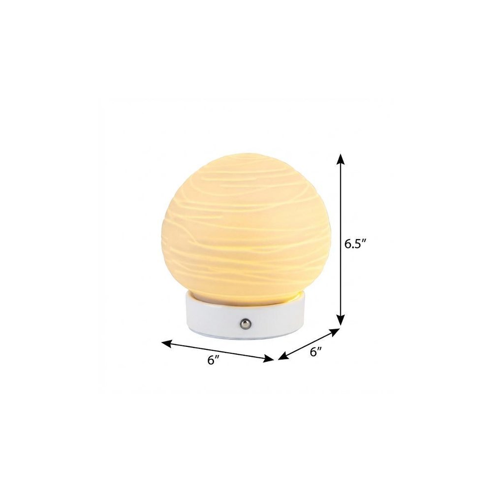 7" White Globe Desk Lamp With Globe Shade