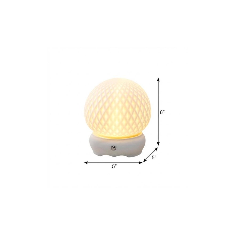 6" White Globe Desk Lamp With Globe Shade
