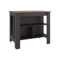 28" Brown Wood Kitchen Island. Kitchen cart isolated on a plain white background, showing a brown wood surface.