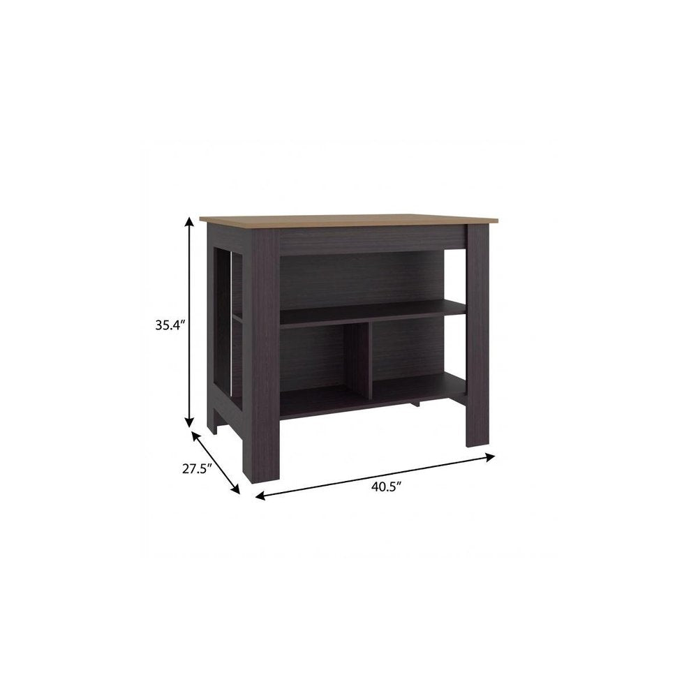 28" Brown Wood Kitchen Island