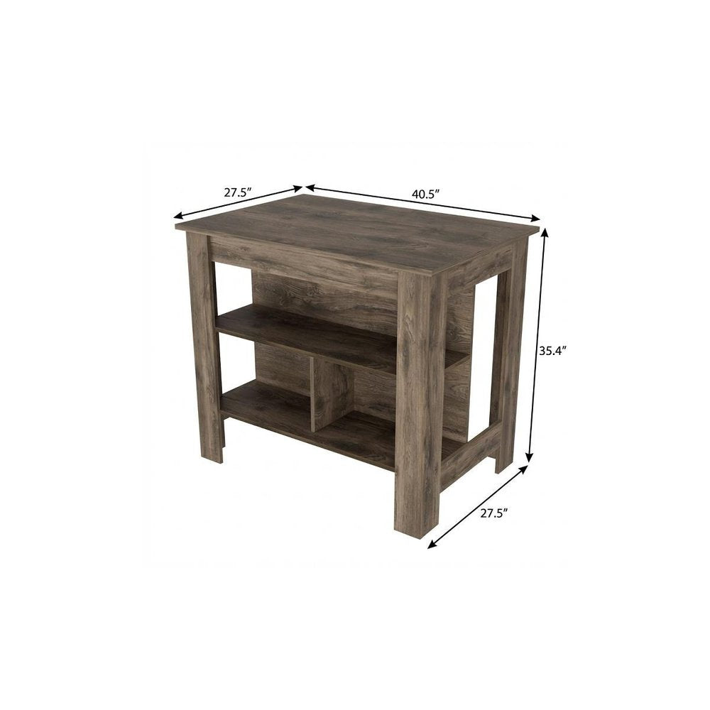 28" Brown Wood Kitchen Island - SKU 734810