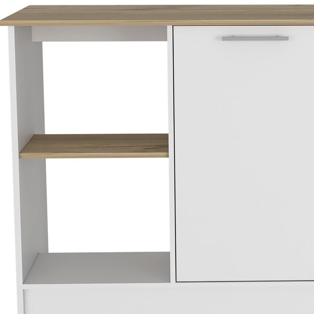 25" White Wood Kitchen Island