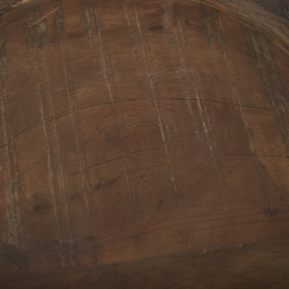 Set of Two Brown Solid Wood Round Centerpiece Bowl close-up detail