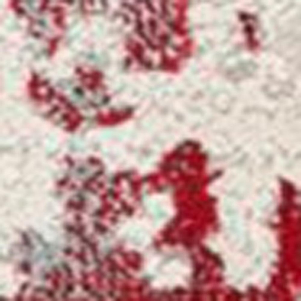 9' X 13' Red And Gray Abstract Area Rug