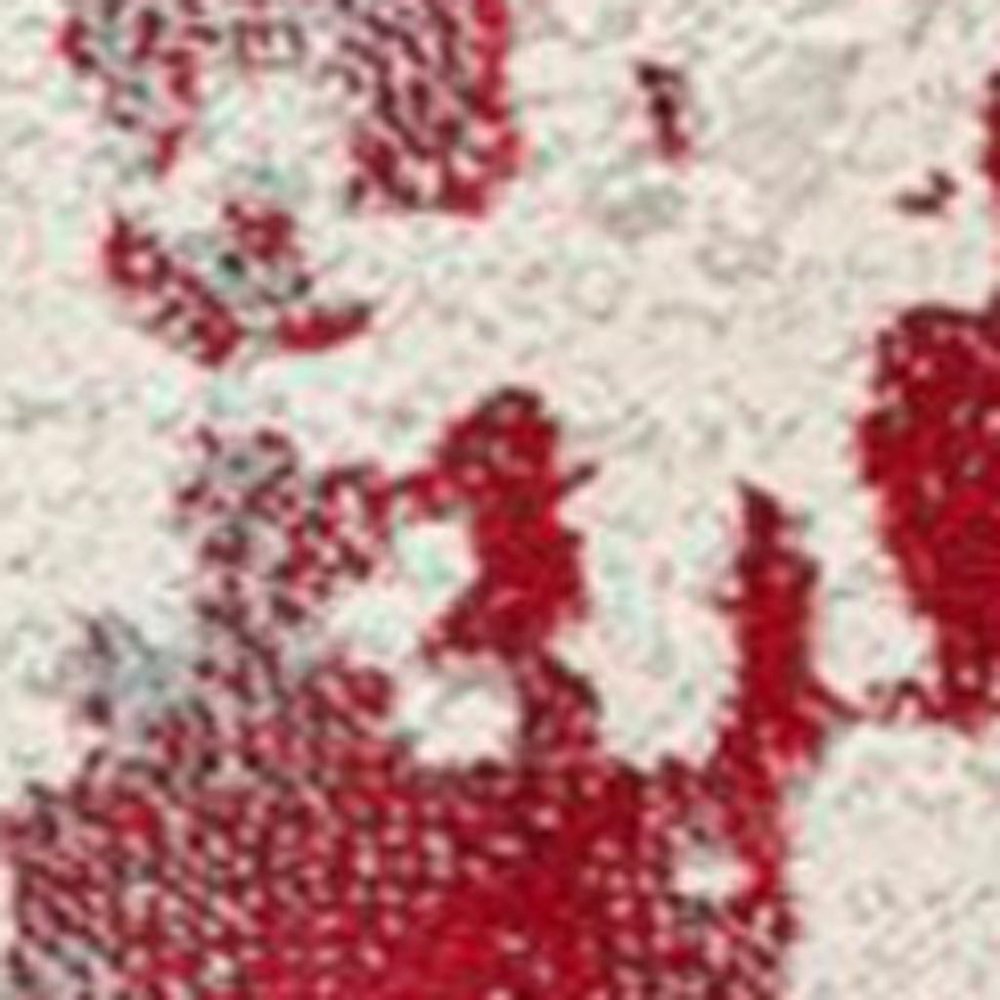 9' X 13' Red And Gray Abstract Area Rug