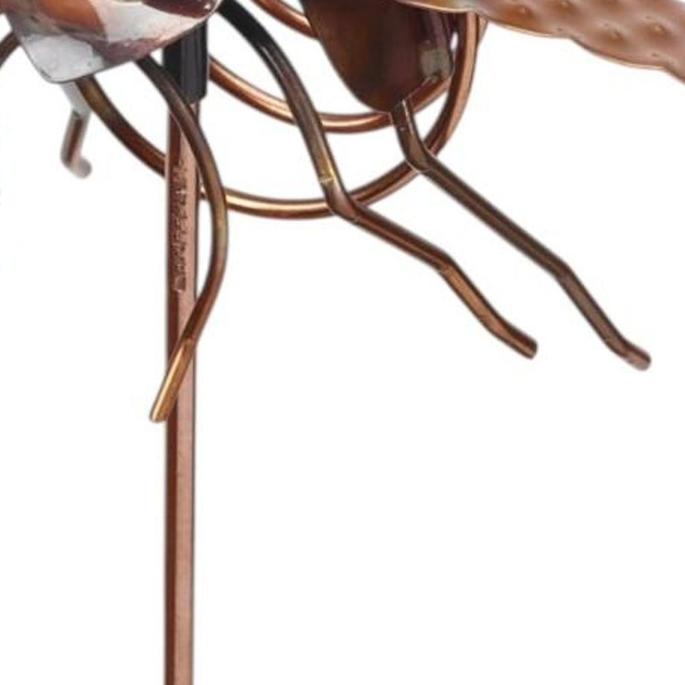 3" Copper Insect Garden Stake. Outdoor accessories-decor-garden-game isolated on a plain white background, finished in brown.