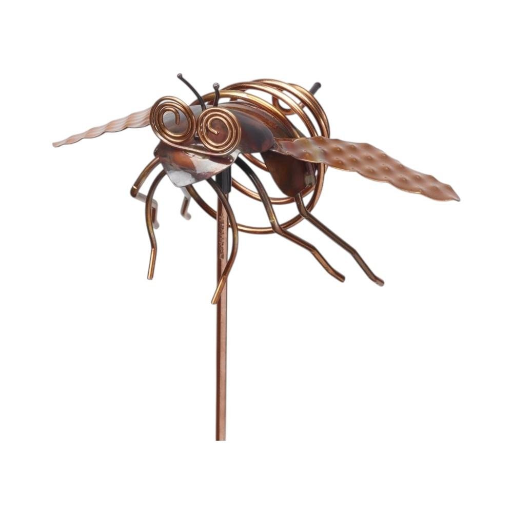 3" Copper Insect Garden Stake. Outdoor accessories-decor-garden-game isolated on a plain white background, finished in brown.