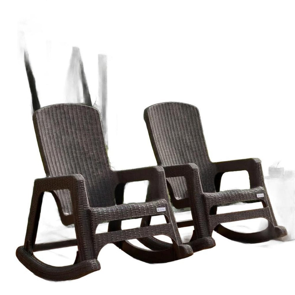30" Espresso Heavy Duty Plastic Swivel Rocking Chair