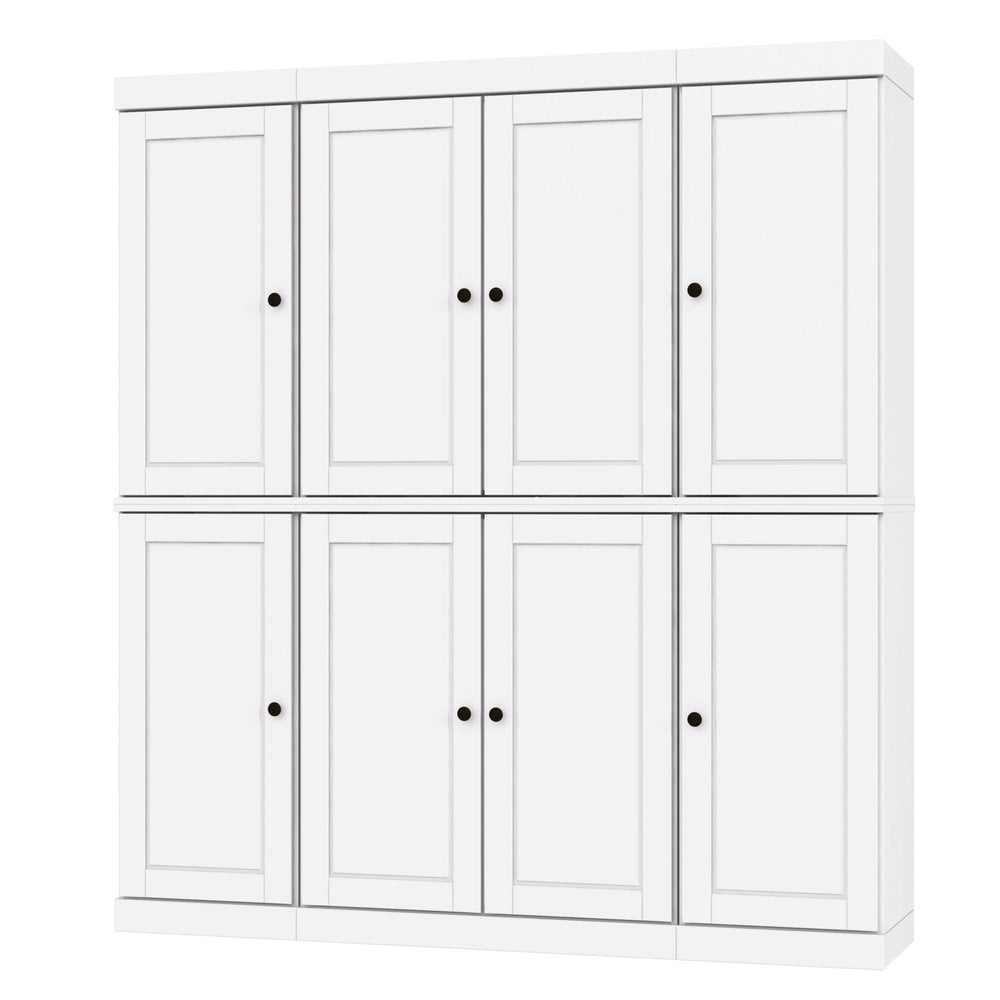 72" White Solid Wood 8 Two Drawer Pantry Or Storage Closet