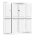 72" White Solid Wood 8 Two Drawer Pantry Or Storage Closet