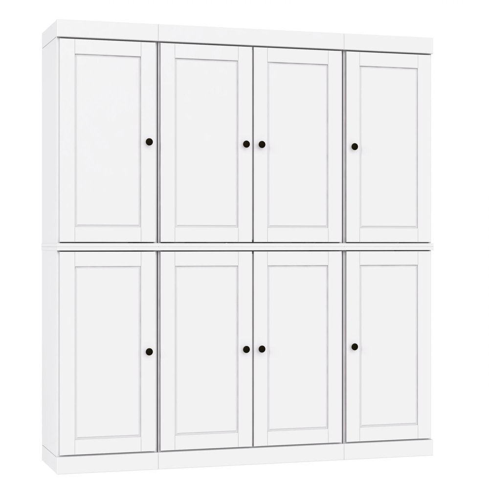 72" White Solid Wood 8 Two Drawer Pantry Or Storage Closet
