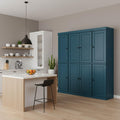 72" Teal Blue Solid Wood 8 Two Drawer Pantry Or Storage Closet