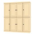 72" Yellow Solid Wood 8 Two Drawer Pantry Or Storage Closet on a white background