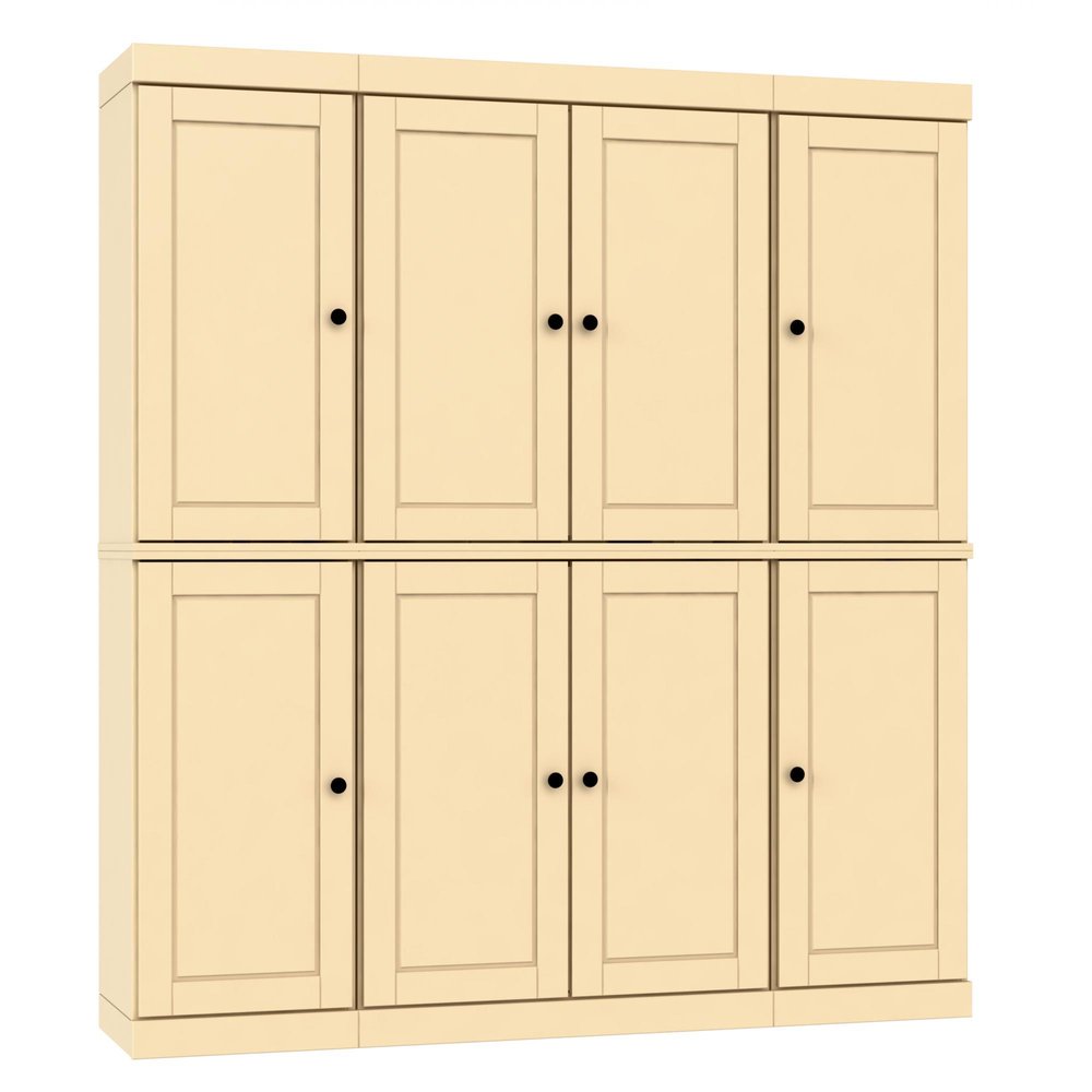 72" Yellow Solid Wood 8 Two Drawer Pantry Or Storage Closet on a white background