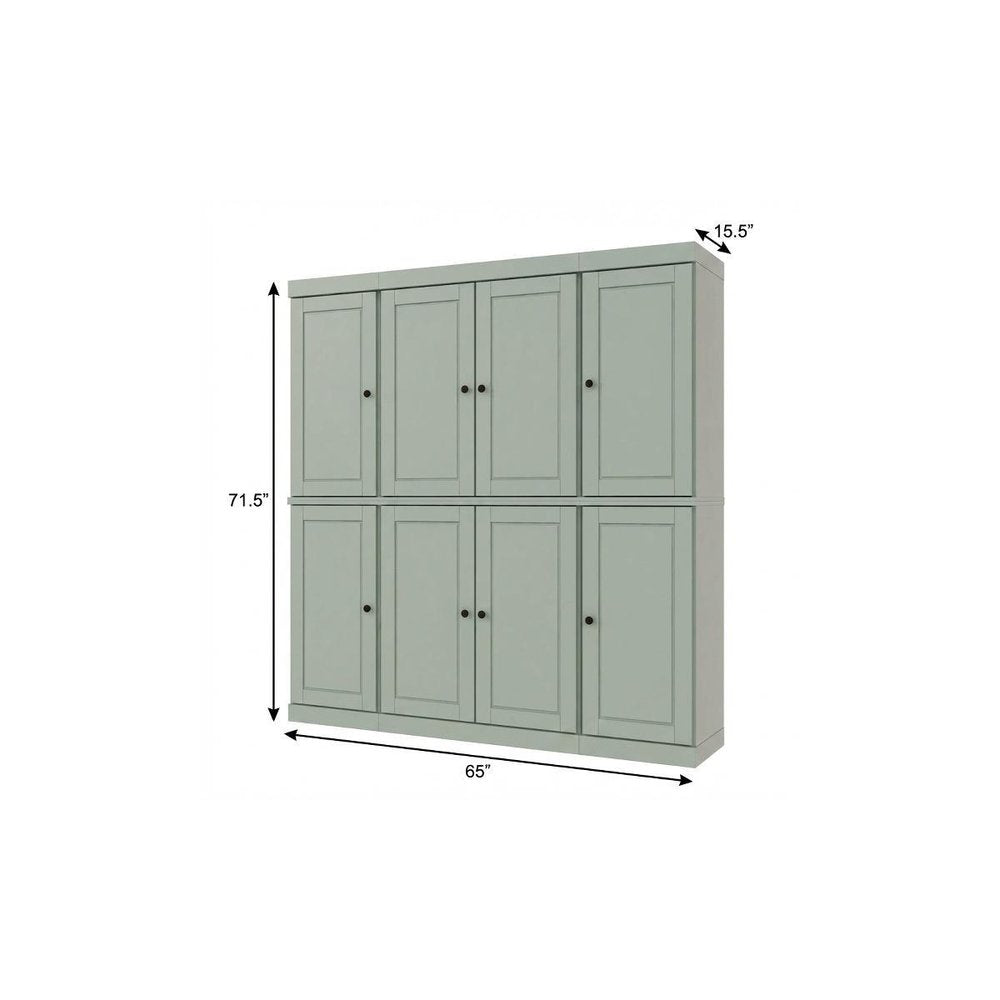 72" Sage Solid Wood 8 Two Drawer Pantry Or Storage Closet