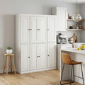 72" Off White Solid Wood 8 Two Drawer Pantry Or Storage Closet