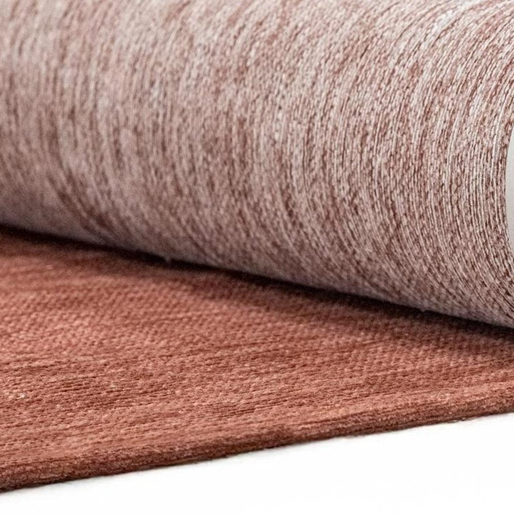 9' X 13' Red And White Abstract Washable Area Rug With UV Protection