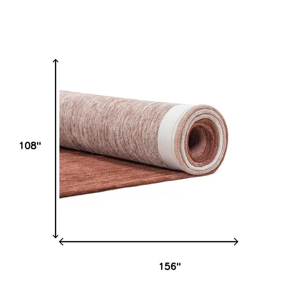9' X 13' Red And White Abstract Washable Area Rug With UV Protection