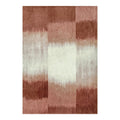 9' X 13' Red And White Abstract Washable Area Rug With UV Protection