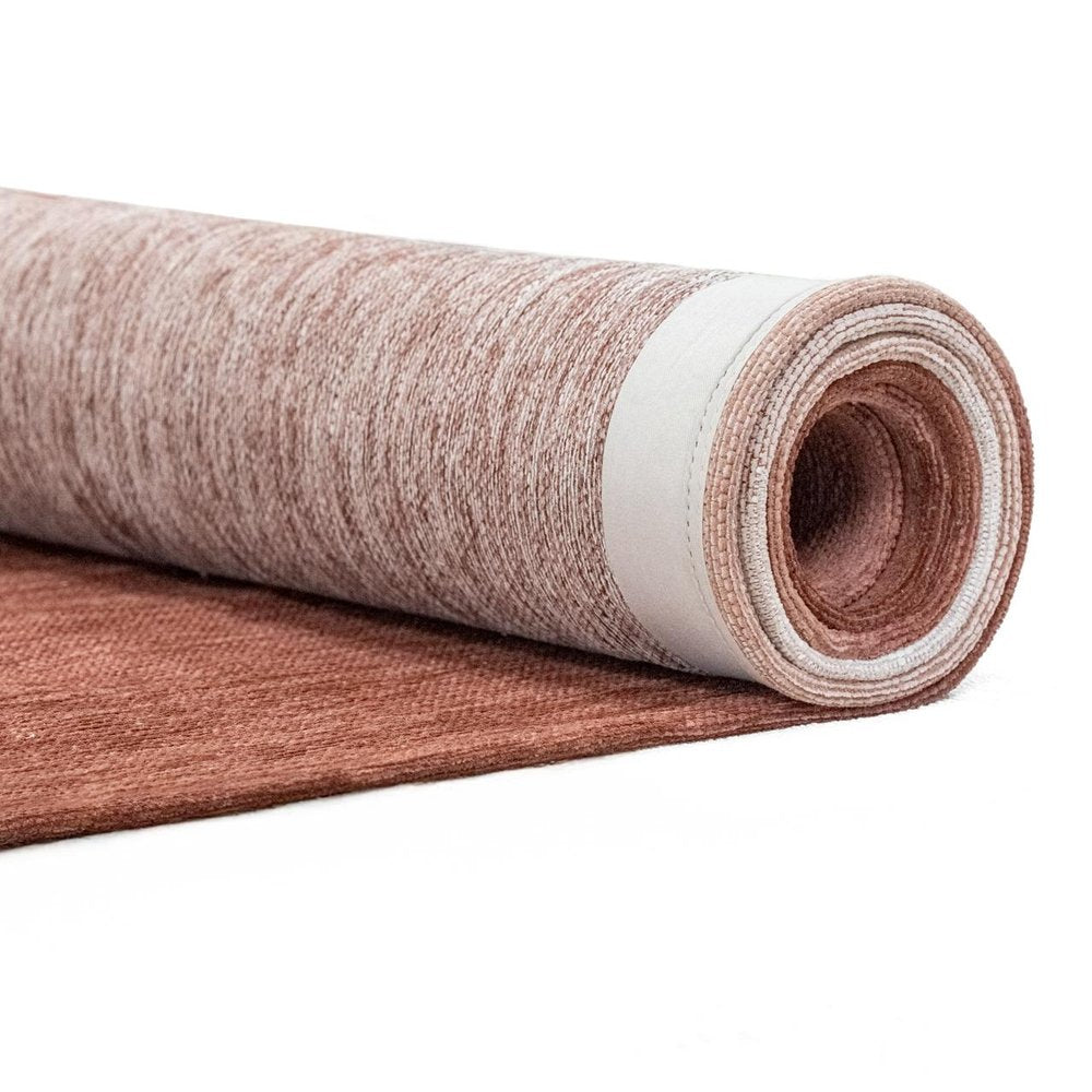 9' X 13' Red And White Abstract Washable Area Rug With UV Protection