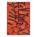9' X 13' Red And White Abstract Washable Area Rug With UV Protection