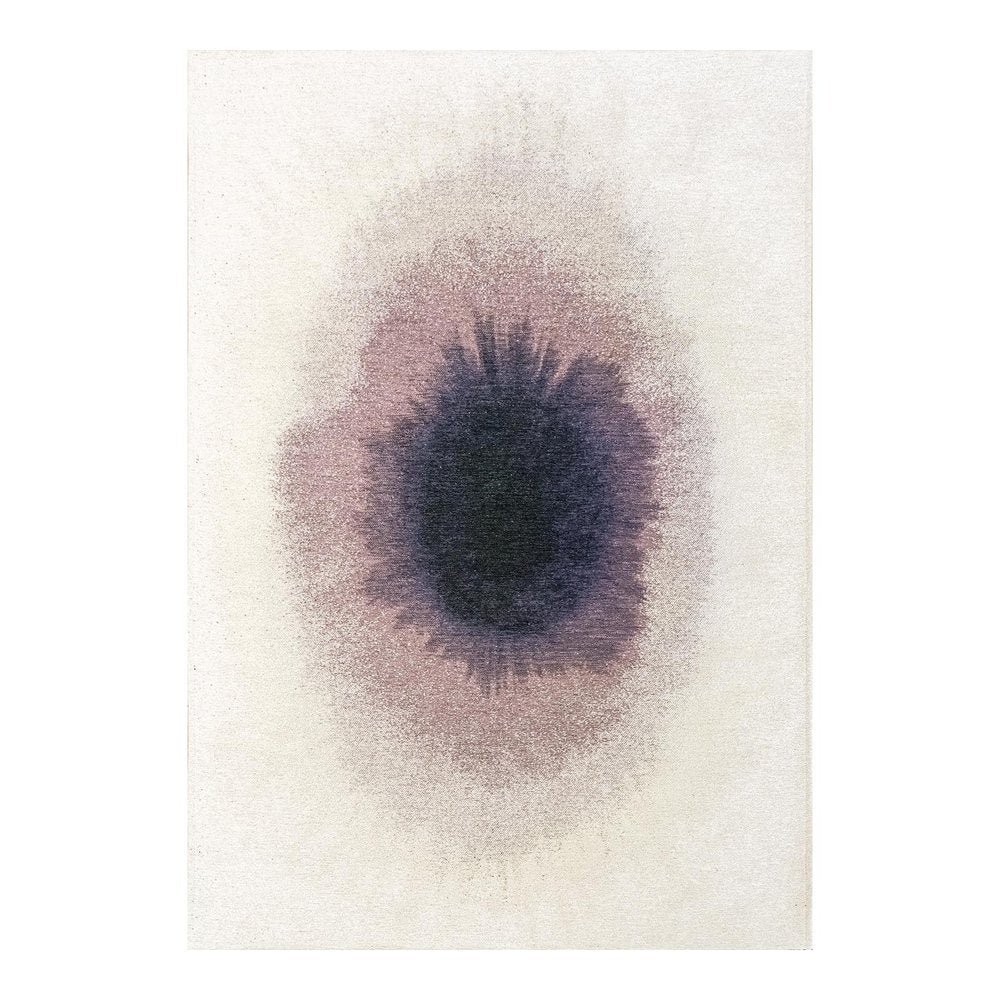 9' X 13' Purple And White Abstract Washable Area Rug With UV Protection