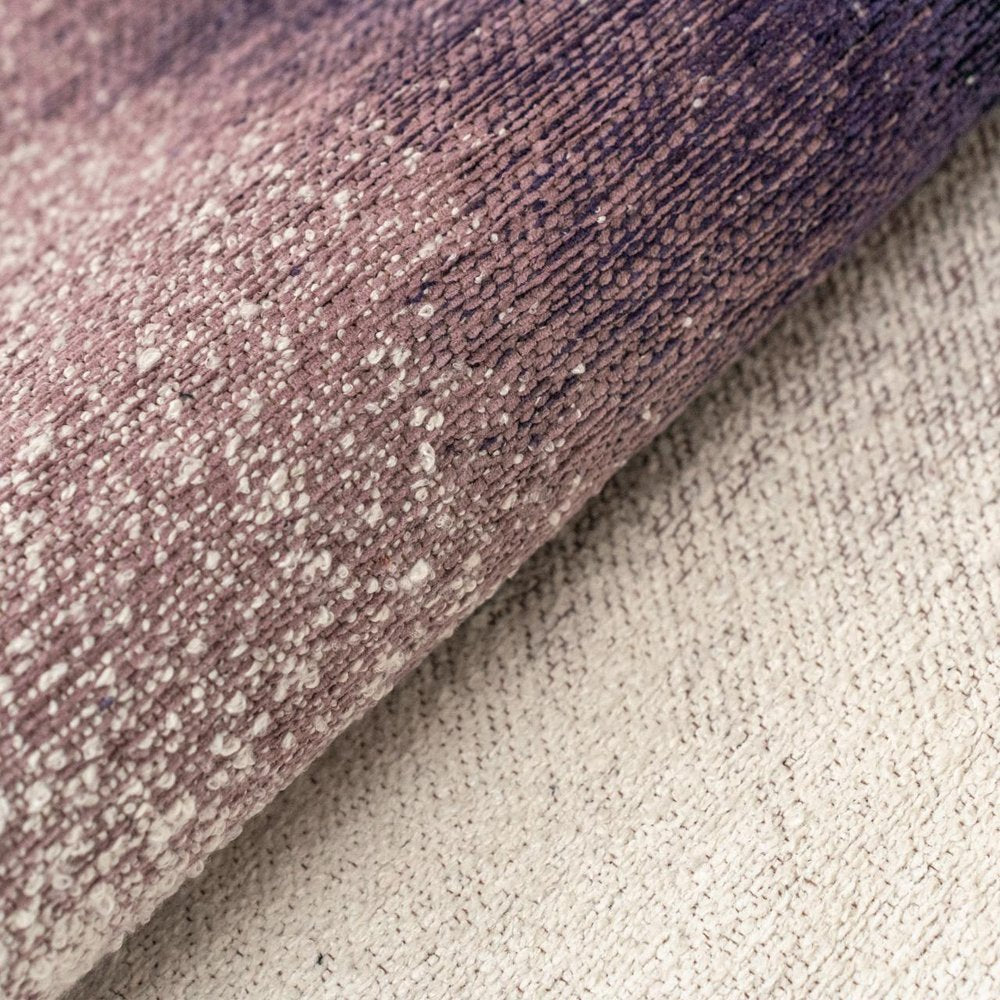 9' X 13' Purple And White Abstract Washable Area Rug With UV Protection