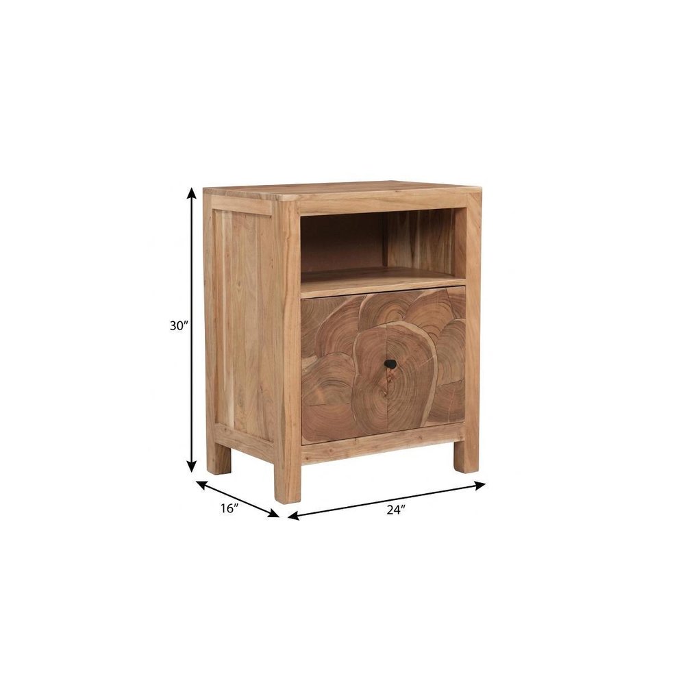 30" Brown Solid Wood Drawer Filing Cabinet. Filing cabinet isolated on a plain white background, showing a brown wood surface.