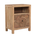 30" Brown Solid Wood Drawer Filing Cabinet. Filing cabinet isolated on a plain white background, in a brown wood finish.