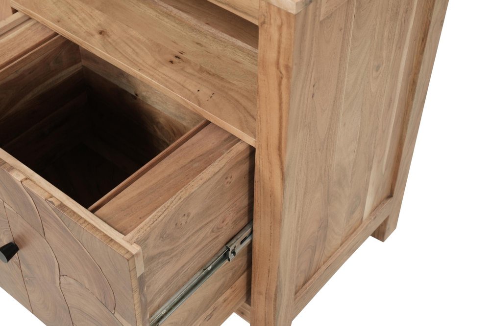 30" Brown Solid Wood Drawer Filing Cabinet