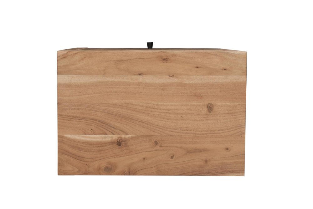 30" Brown Solid Wood Drawer Filing Cabinet. Filing cabinet isolated on a plain white background, showing a brown wood surface.