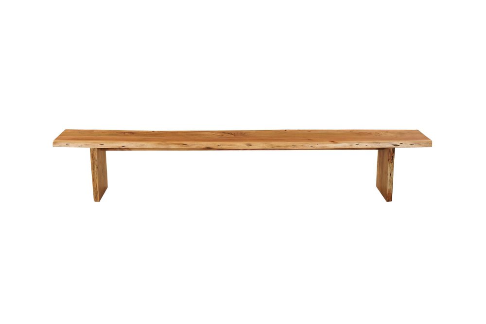 84" Brown Solid Wood Live Edge Dining Bench
