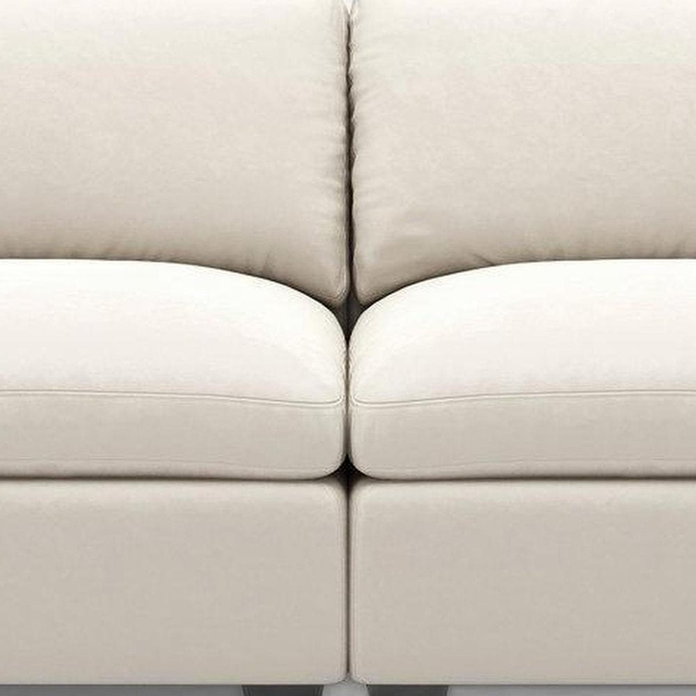 75" Navy Blue and Black Velvet Modular Loveseat close-up detail