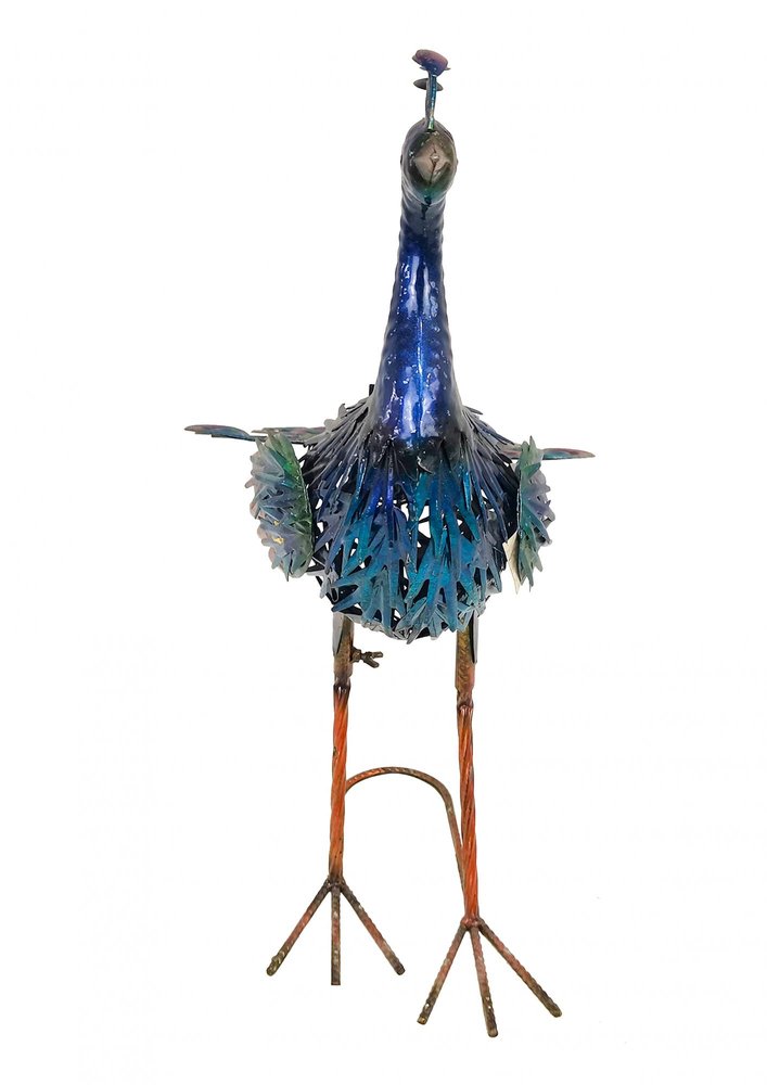 23" Purple And Blue Metal LED lights Birds Garden Accents Accessories