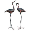 47" Copper And Green Metal Birds Garden Accents Accessories. Outdoor accessories-decor-garden-game isolated on a plain white background, showing a metal surface.