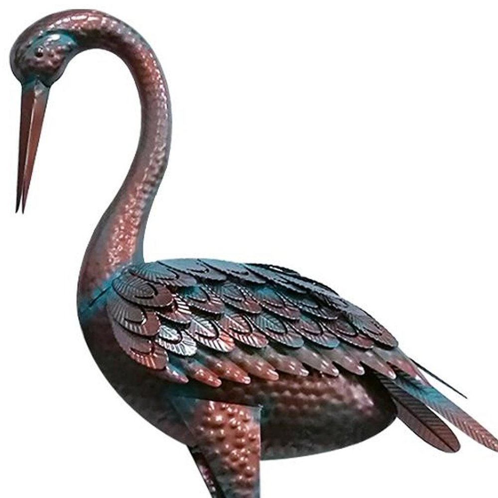 47" Copper And Green Metal Birds Garden Accents Accessories
