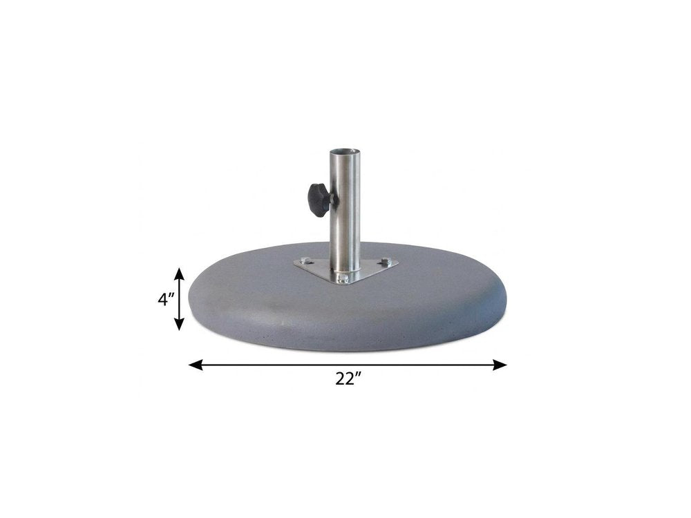 Charcoal Market Umbrella Concrete Mounted Umbrella Base - 4.00" H x 22.00" W x 22.00" D