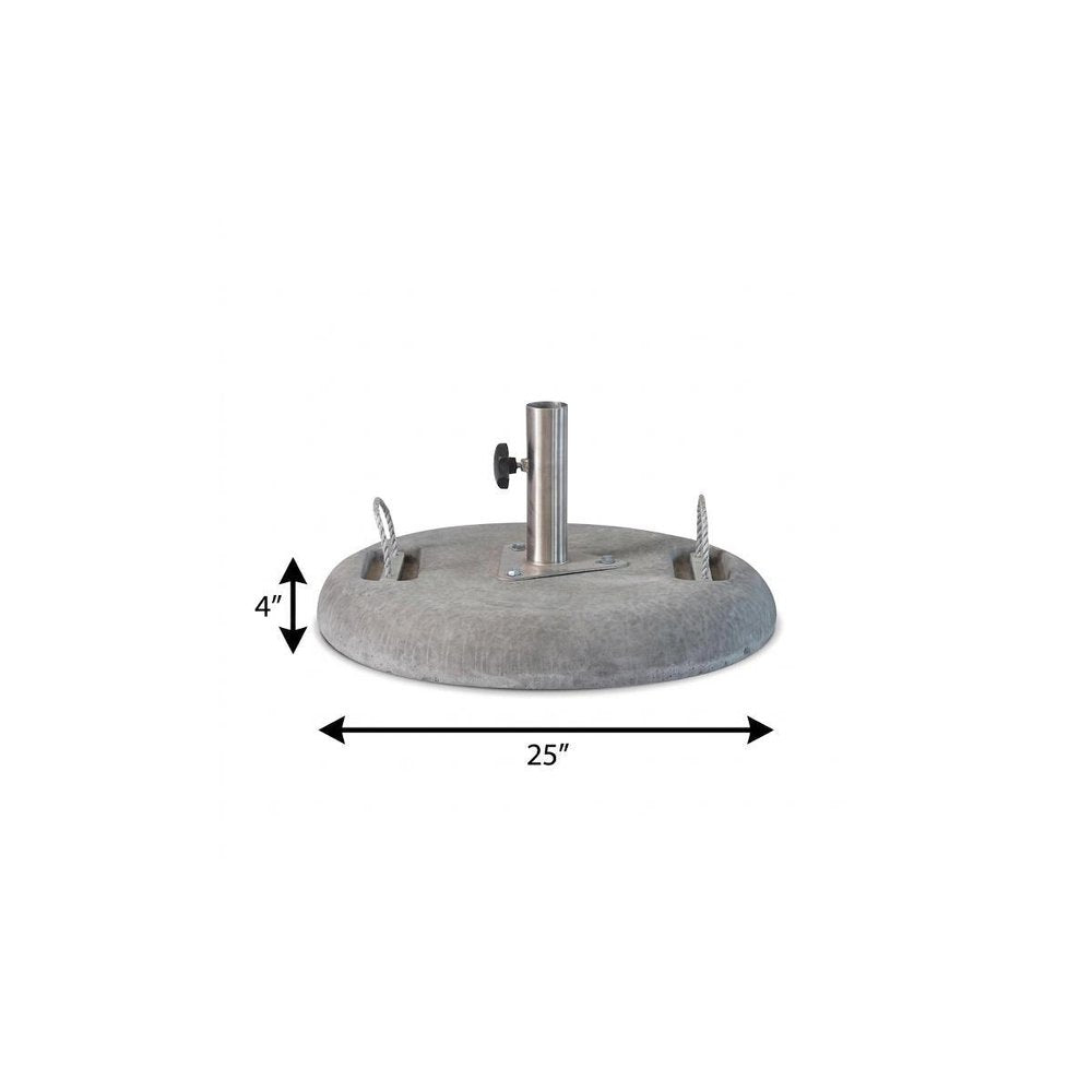 Charcoal Market Umbrella Concrete Mounted Umbrella Base - 4.00" H x 25.00" W x 25.00" D
