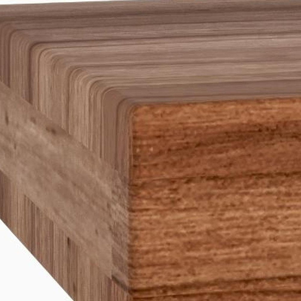 12" Brown Solid Wood Wall Mounted Floating Shelf