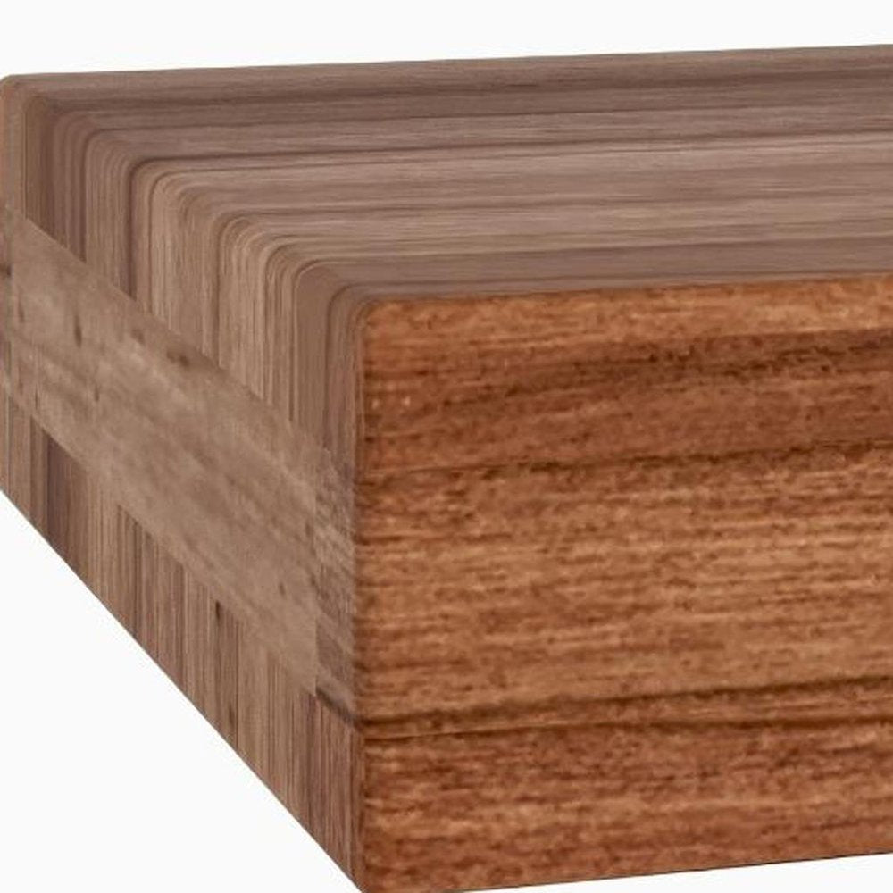 12" Brown Solid Wood Wall Mounted Floating Shelf