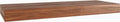 Brown solid wood floating shelf with a visible wood grain texture against a white background.