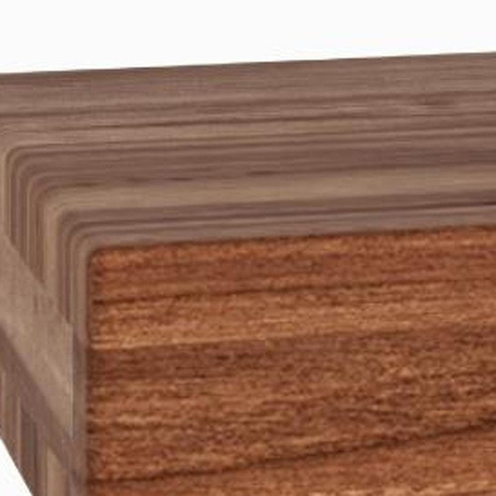 24" Brown Solid Wood Wall Mounted Floating Shelf