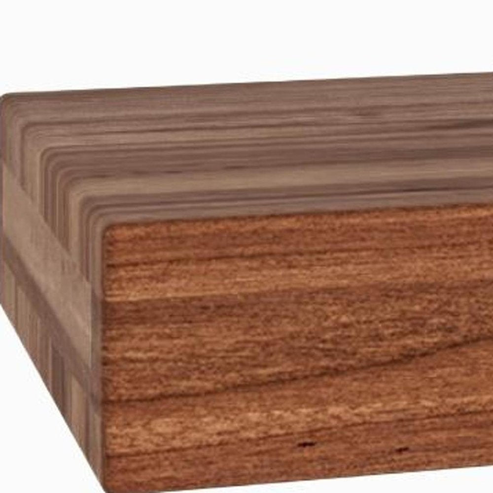 24" Brown Solid Wood Wall Mounted Floating Shelf