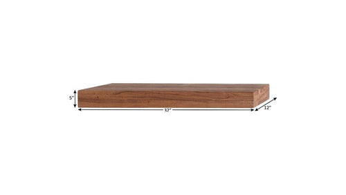 30" Brown Solid Wood Wall Mounted Floating Shelf