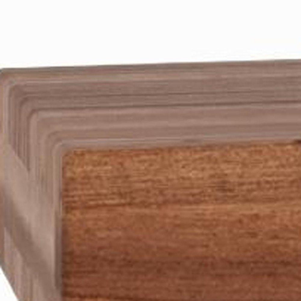 30" Brown Solid Wood Wall Mounted Floating Shelf. Wall mounted shelve in brown wood.