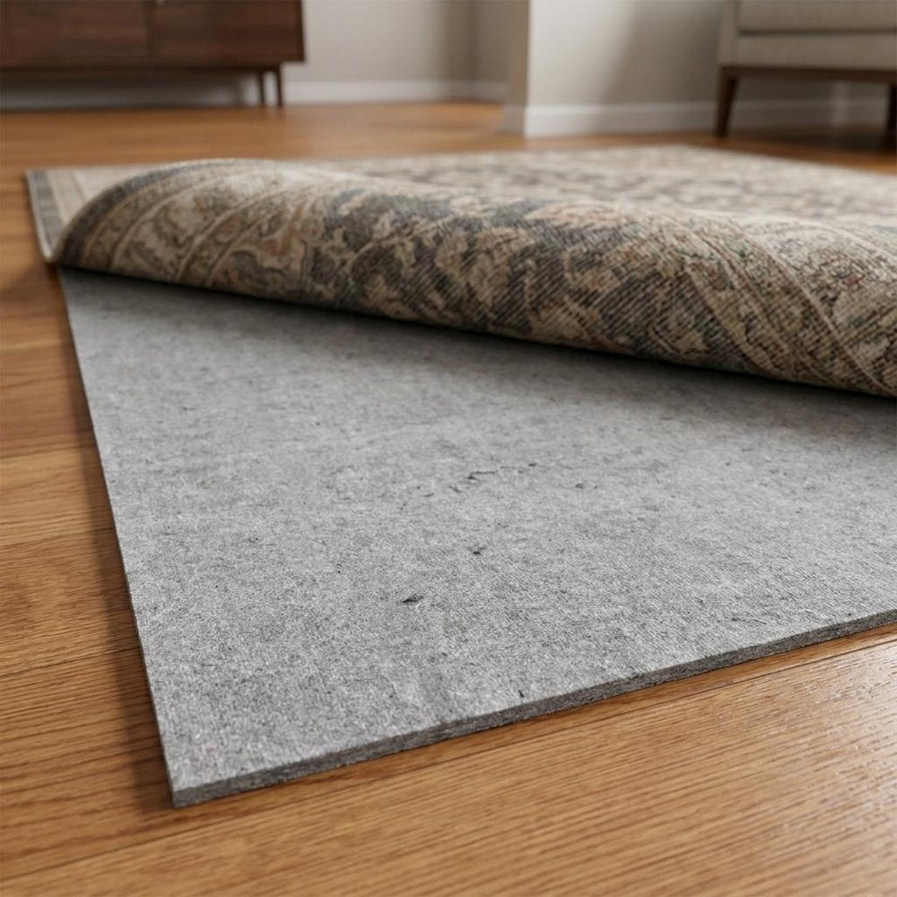 8' X 11' Gray And Black Non Slip Rug Pad